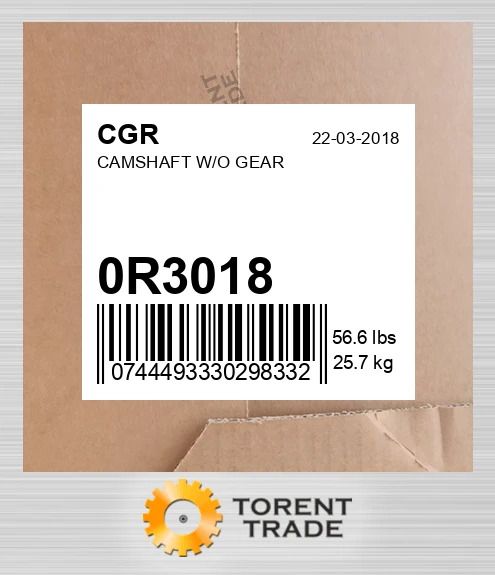 0R3018 КУЛАЧКОВИЙ ВАЛ БЕЗ ШЕСТЕРНІ CGR