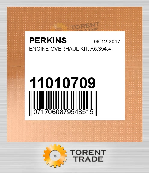 11010709 Капітальний ремонтний комплект двигуна: A6.354.4 PERKINS NEW AFTERMARKET
