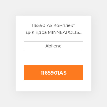 1165901AS Комплект циліндра MINNEAPOLIS MOLINE NEW AFTERMARKET