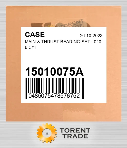 15010075A Корінний & THRUST Комплект підшипників - 010 6 циліндр CASE NEW AFTERMARKET