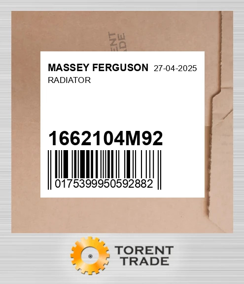 1662104M92 Радіатор MASSEY FERGUSON NEW AFTERMARKET