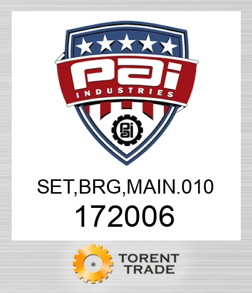 172006 Комплект, підшипник, основний. 010 PAI INDUSTRIES