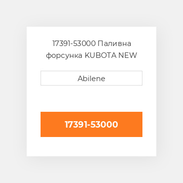 17391-53000 Паливна форсунка KUBOTA NEW AFTERMARKET