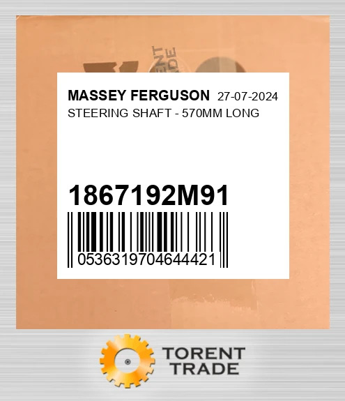 1867192M91 кермовий вал - 570MM LONG MASSEY FERGUSON NEW AFTERMARKET