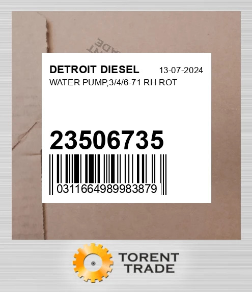 23506735 Водяний насос,3/4/6-71 RH ROT DETROIT DIESEL NEW AFTERMARKET