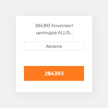284393 Комплект циліндра ALLIS CHALMERS NEW AFTERMARKET