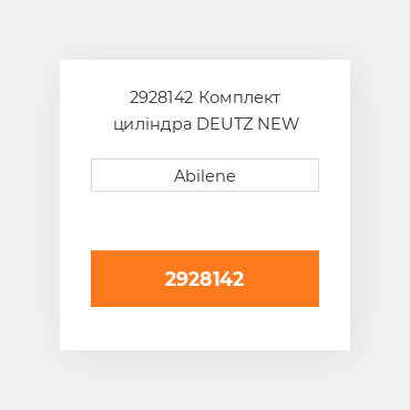 2928142 Комплект циліндра DEUTZ NEW AFTERMARKET