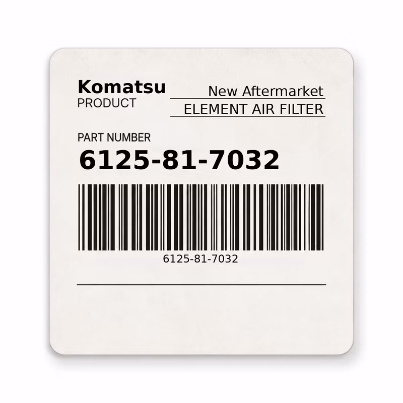 6125-81-7032 ELEMENT AIR FILTER fits Komatsu (New Aftermarket)