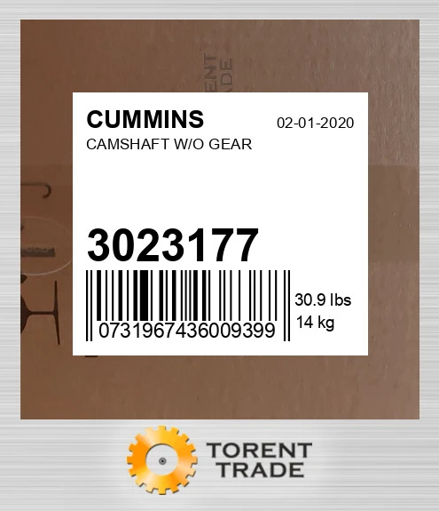 3023177 Розподільний вал без шестерні CUMMINS NEW AFTERMARKET