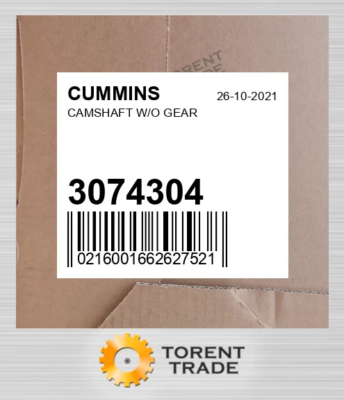 3074304 Розподільний вал без шестерні CUMMINS NEW AFTERMARKET