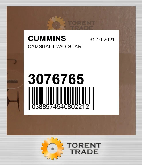 3076765 Розподільний вал без шестерні CUMMINS NEW AFTERMARKET