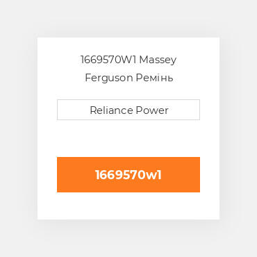 1669570W1 Massey Ferguson Ремінь