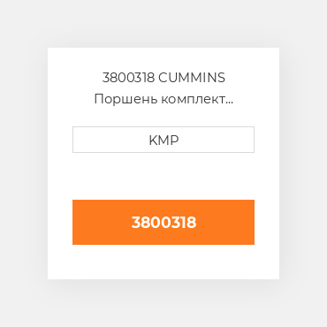 3800318 CUMMINS Поршень комплект PISTON CLIPS & RINGS