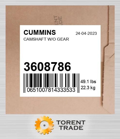 3608786 Розподільний вал без шестерні CUMMINS NEW AFTERMARKET