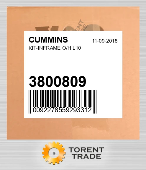3800809 Комплект внутрішньорамного капітального ремонту L10 CUMMINS NEW AFTERMARKET