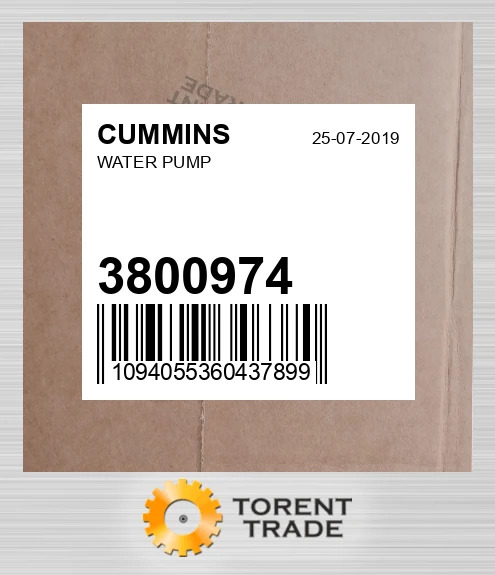 3800974 Водяний насос CUMMINS NEW AFTERMARKET
