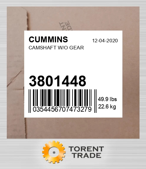 3801448 Розподільний вал без шестерні CUMMINS NEW AFTERMARKET