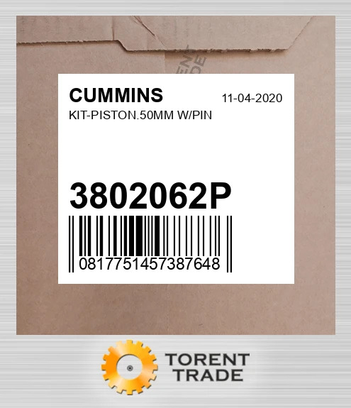 3802062P комплект-Поршень,.50MM W/Палець CUMMINS NEW AFTERMARKET