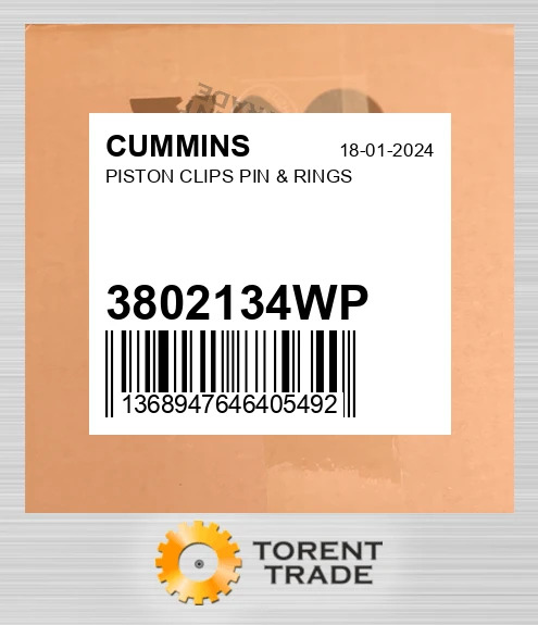 3802134WP Поршень, кліпси, палець і кільця CUMMINS NEW AFTERMARKET