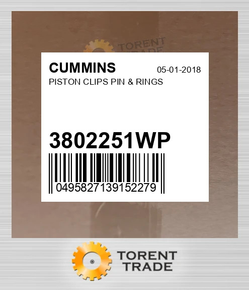 3802251WP Поршень, кліпси, палець і кільця CUMMINS NEW AFTERMARKET