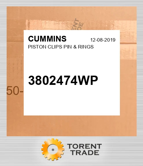 3802474WP Поршень, кліпси, палець і кільця CUMMINS NEW AFTERMARKET