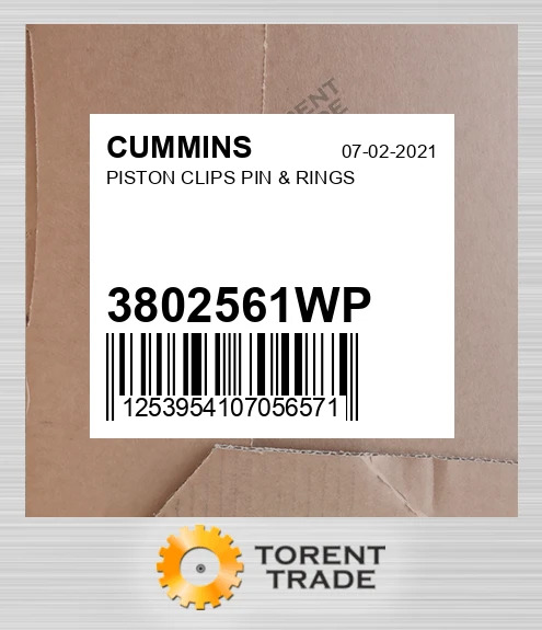 3802561WP Поршень, кліпси, палець і кільця CUMMINS NEW AFTERMARKET