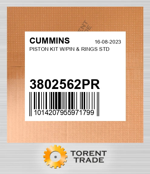 3802562PR Поршень комплект W/Палець & Кільця стандартні CUMMINS NEW AFTERMARKET
