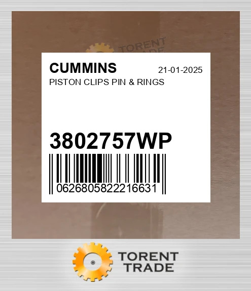 3802757WP Поршень, кліпси, палець і кільця CUMMINS NEW AFTERMARKET