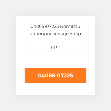 04065-07225 Komatsu Стопорне кільце Snap Ring