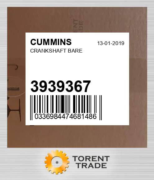3939367 Колінчастий вал без шестерні CUMMINS NEW AFTERMARKET