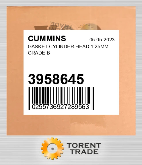 3958645 Прокладка Головка блока циліндрів 1.25MM GRADE B CUMMINS NEW AFTERMARKET