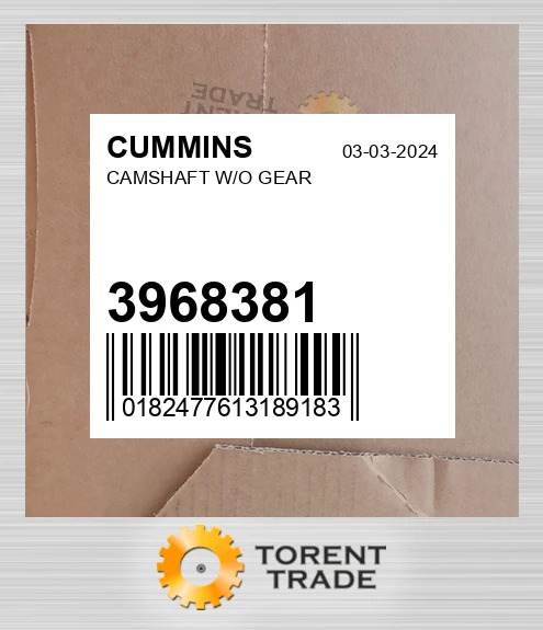 3968381 Розподільний вал без шестерні CUMMINS NEW AFTERMARKET