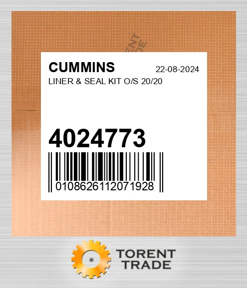 4024773 Комплект гільз, OVERSIZE 20/20 CUMMINS NEW AFTERMARKET