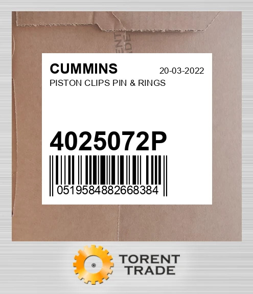 4025072P Поршень, кліпси, палець і кільця CUMMINS NEW AFTERMARKET