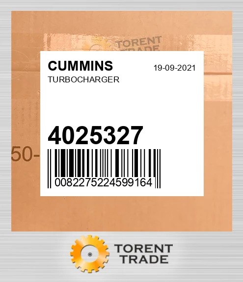 4025327 Турбонагнітач CUMMINS NEW AFTERMARKET