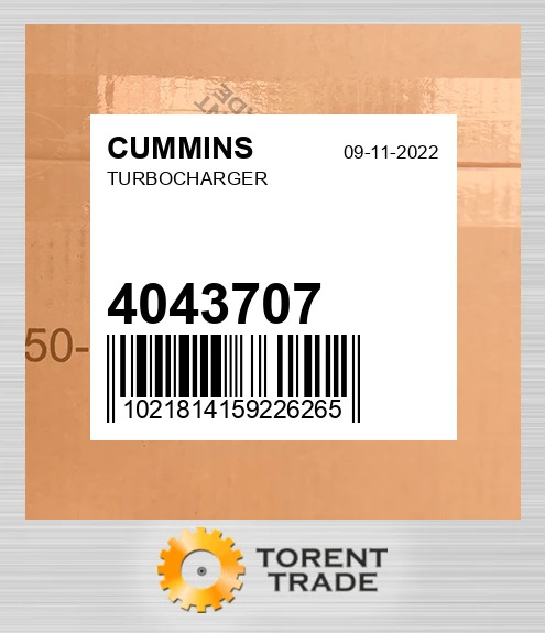 4043707 Турбонагнітач CUMMINS NEW AFTERMARKET