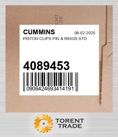 4089453 Поршень, Кліпси, Палець & Кільця стандартні CUMMINS NEW AFTERMARKET
