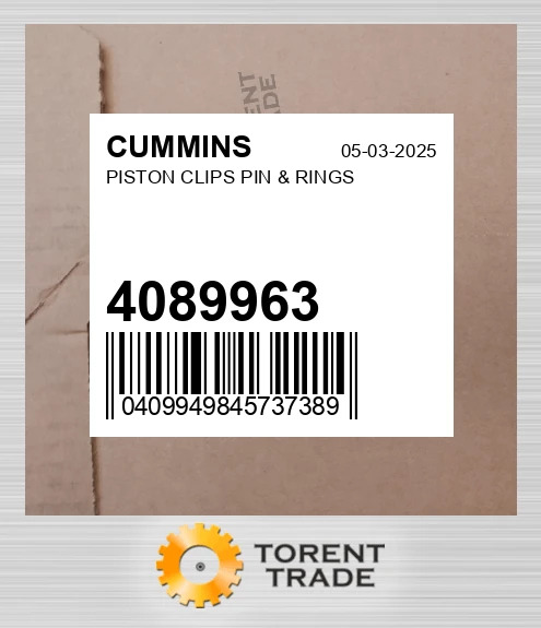 4089963 Поршень, кліпси, палець і кільця CUMMINS NEW AFTERMARKET