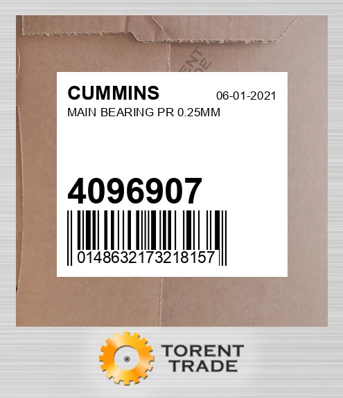 4096907 Корінний Комплект підшипників 0.25MM CUMMINS NEW AFTERMARKET