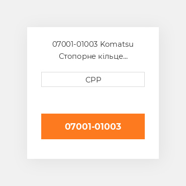 07001-01003 Komatsu Стопорне кільце Back-Up Ring