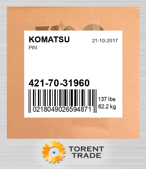 4217031960 Палець KOMATSU NEW AFTERMARKET