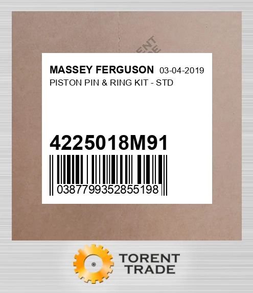 4225018M91 Поршень, Палець & Кільце комплект - STD MASSEY FERGUSON NEW AFTERMARKET