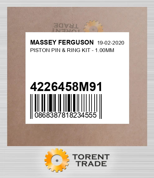 4226458M91 Поршень & Кільце комплект 1.00MM MASSEY FERGUSON NEW AFTERMARKET