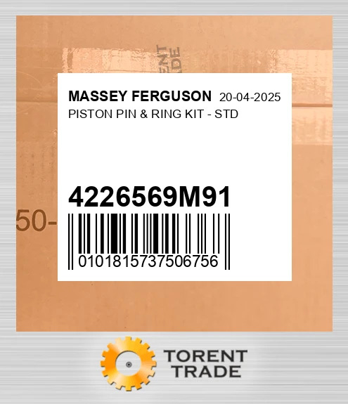 4226569M91 Поршень, Палець & Кільце комплект - STD MASSEY FERGUSON NEW AFTERMARKET