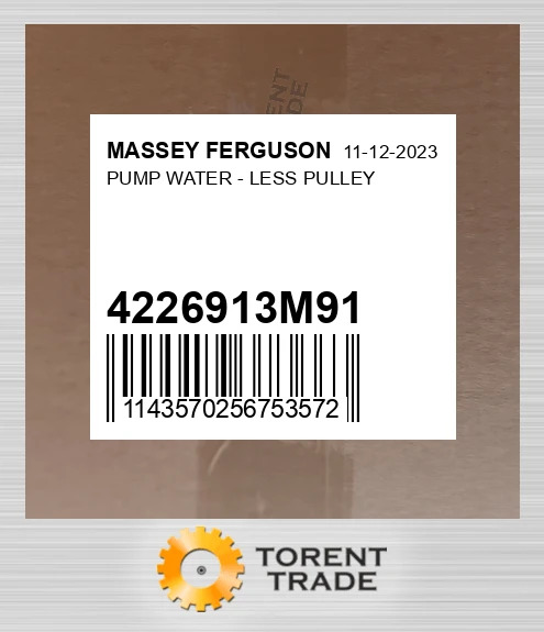 4226913M91 Насос, WATER MASSEY FERGUSON NEW AFTERMARKET