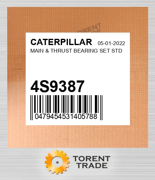 4S9387 Комплект корінних і упорних підшипників, стандарт CATERPILLAR NEW AFTERMARKET