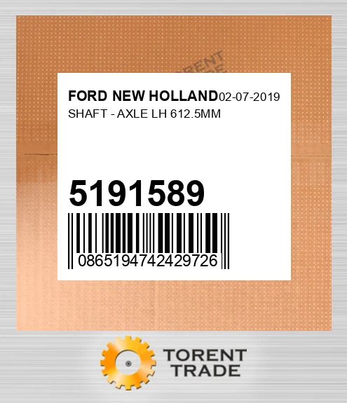 5191589 вал - AXLE LH 612.5MM FORD NEW HOLLAND NEW AFTERMARKET