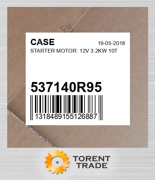 537140R95 стартер двигун: 12V, 3.2KW, 10T CASE NEW AFTERMARKET