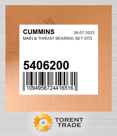 5406200 Комплект корінних і упорних підшипників, стандарт CUMMINS NEW AFTERMARKET