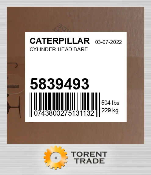 5839493 Гола головка циліндра CATERPILLAR